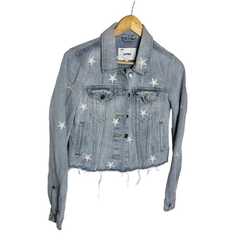 Like New Pistola Brando Star Embroidery Denim Jacket xs - Picture 7 of 15